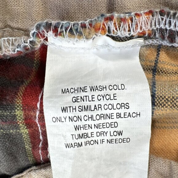 Vintage Duck Head Shorts Mens 34 Tan Madras Plaid Cotton Chino Patchwork Y2K - Picture 14 of 15